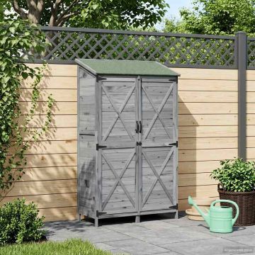 Capanno da Giardino Grigio 106 x 56 x 176,5 cm