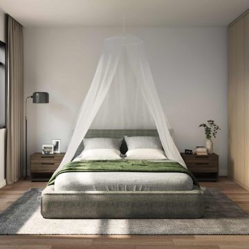 Rete per zanzare per letto 3 pz 156 mesh Bianco ⌀56 x 220 cm