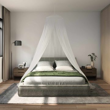 Rete per zanzare per letto 3 pz 156 mesh Bianco ⌀56 x 220 cm