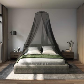 Rete per zanzare per letto 156 mesh Nero ⌀56 x 220 cm