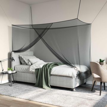 Rete per zanzare per letto 3 pz 156 mesh Nero Poliestere