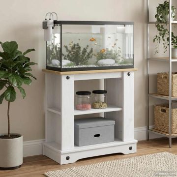 Supporto per Acquario CORONA Bianco e marrone 60 x 30 x 60 cm