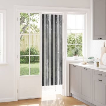 Tenda per insetti in chenille Grigio e Nero 56 x 185 cm 100% PP