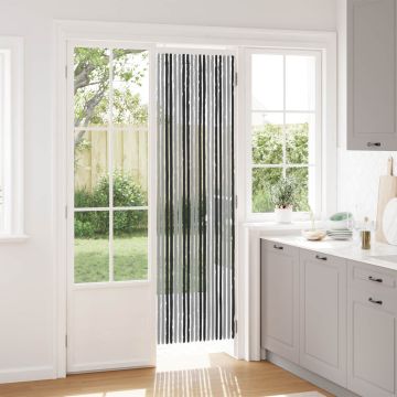 Tenda per insetti in chenille Grigio e Nero 56 x 200 cm 100% PP