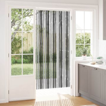 Tenda per insetti in chenille Grigio e Nero 90 x 200 cm 100% PP