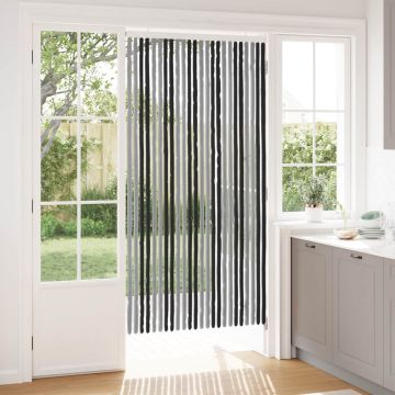 Tenda per insetti in chenille Grigio e Nero 100 x 200 cm