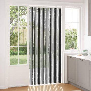 Tenda per insetti in chenille Grigio e Nero 100 x 230 cm