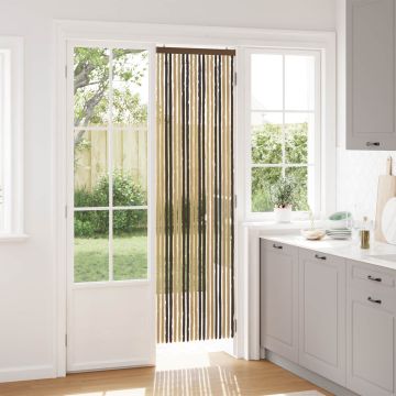 Tenda per insetti in chenille Marrone Scuro e Beige 56 x 200 cm