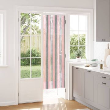 Tenda per insetti in chenille Grigio Argento e Rosa 56 x 185 cm