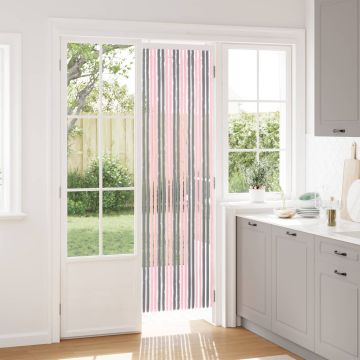Tenda per insetti in chenille Grigio Argento e Rosa 56 x 200 cm