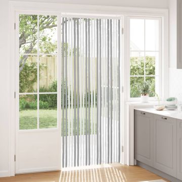 Tenda per insetti in chenille Grigio e Bianco 90 x 220 cm