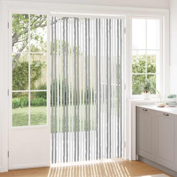 Tenda per insetti in chenille Grigio e Bianco 118 x 220 cm