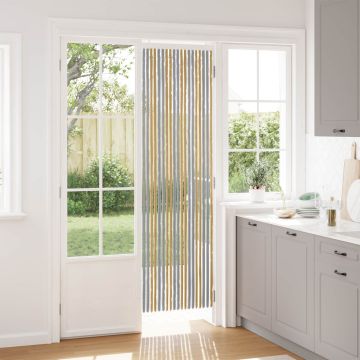 Tenda per insetti in chenille Grigio e Beige 56 x 200 cm