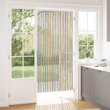 Tenda per insetti in chenille Grigio e Beige 90 x 200 cm