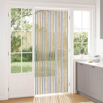 Tenda per insetti in chenille Grigio e Beige 90 x 220 cm