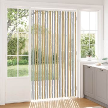 Tenda per insetti in chenille Grigio e Beige 118 x 220 cm