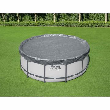 Bestway Copertura per piscina Ø3,66 m Rotondo Poliestere Grigio