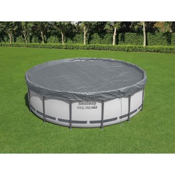 Bestway Copertura per piscina Ø4,27 m Rotondo Poliestere Grigio