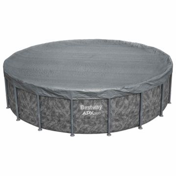 Bestway Copertura per piscina Ø5,49 m Rotondo Poliestere Grigio