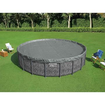 Bestway Copertura per piscina Ø6,1 m Rotondo Poliestere Grigio