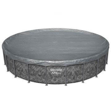 Bestway Copertura per piscina Ø6,71 m Rotondo Poliestere Grigio