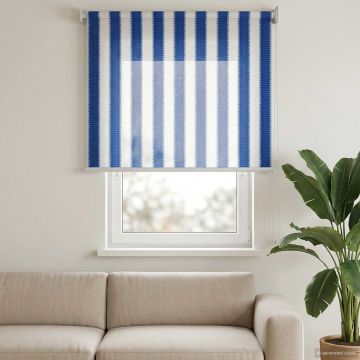 Tenda a Rullo Esterno Blocco UV 90% Strisce Blu e Bianche HDPE