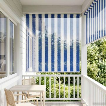 Tenda a Rullo Esterno Blocco UV 90% Strisce Blu e Bianche HDPE