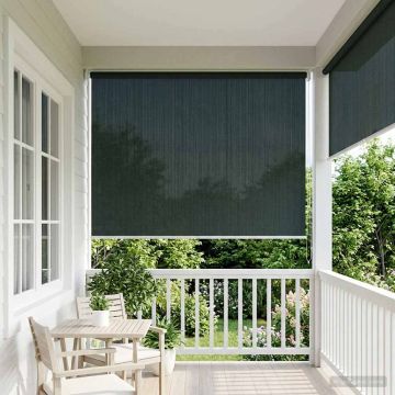 Tenda a Rullo Esterno Blocco UV 90% Verde Scuro 140 x 140 cm