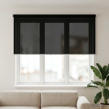 Tenda a Rullo Esterno Blocco UV 90% Nero 140 x 140 cm HDPE