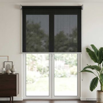 Tenda a Rullo Esterno Blocco UV 90% Nero 80 x 230 cm HDPE