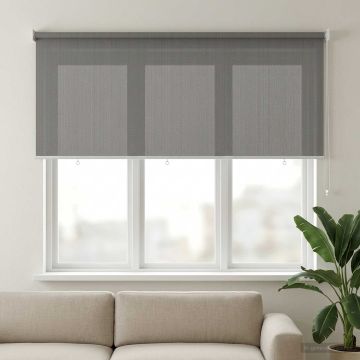 Tenda a Rullo Esterno Blocco UV 90% Grigio Chiaro 180 x 140 cm
