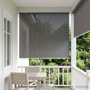 Tenda a Rullo Esterno Blocco UV 90% Grigio Chiaro 220 x 140 cm