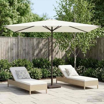 Ombrello da giardino 200 x 300 cm Poliestere Rettangolare Crema