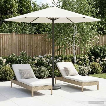 Ombrello da giardino 230 x 230 cm Poliestere Rettangolare Crema