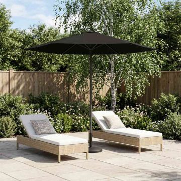 Ombrello da giardino 230 x 230 cm Poliestere Rettangolare Nero