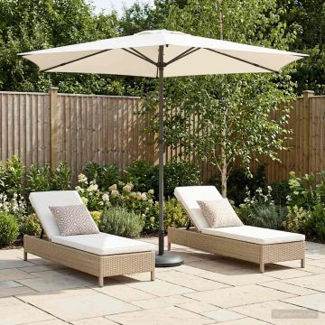 Ombrello da giardino 270 x 270 cm Poliestere Rettangolare Crema