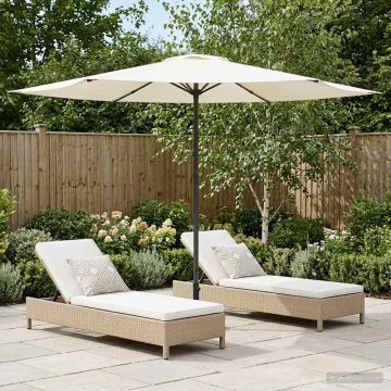 Ombrello da giardino 300 x 300 cm Poliestere Rettangolare Crema