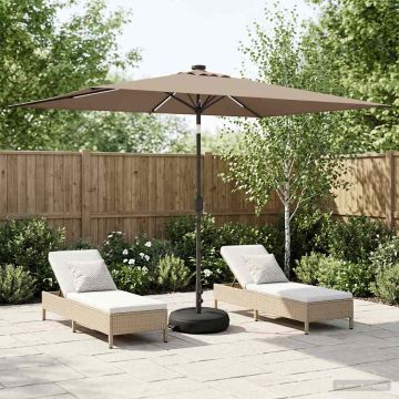 Parasol da giardino con luci LED e base 200 x 300 cm Poliestere