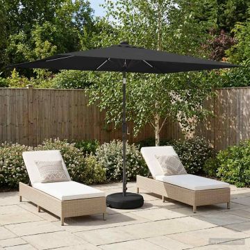 Parasol da giardino con luci LED e base 200 x 300 cm Poliestere