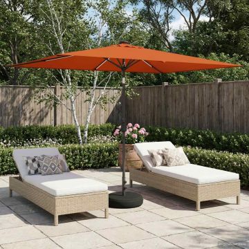 Parasol da giardino con luci LED e base 200 x 300 cm Poliestere