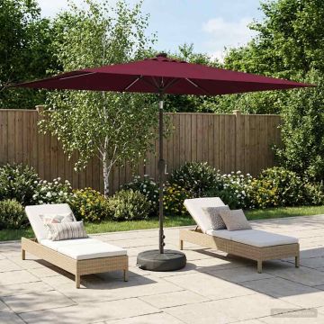 Parasol da giardino con luci LED e base 200 x 300 cm Poliestere