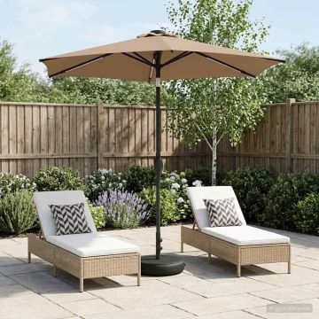 Parasol da giardino con luci LED e base 230 x 230 cm Poliestere