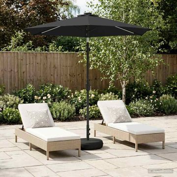 Parasol da giardino con luci LED e base 230 x 230 cm Poliestere