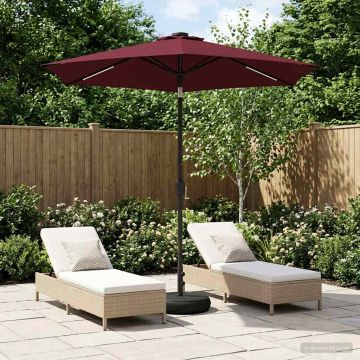 Parasol da giardino con luci LED e base 230 x 230 cm Poliestere
