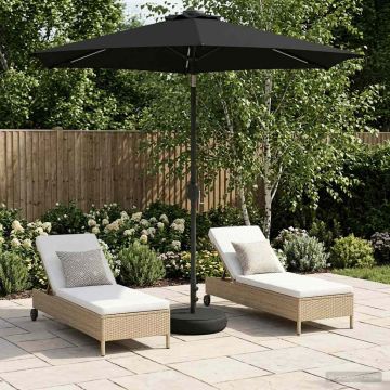 Parasol da giardino con luci LED e base 230 x 230 cm Poliestere