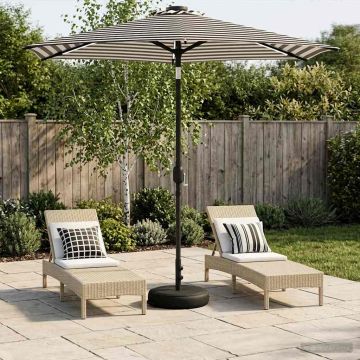 Parasol da giardino con luci LED e base 230 x 230 cm Poliestere