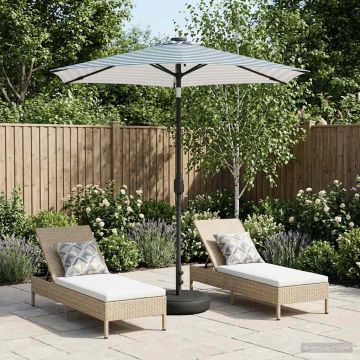 Parasol da giardino con luci LED e base 230 x 230 cm Poliestere