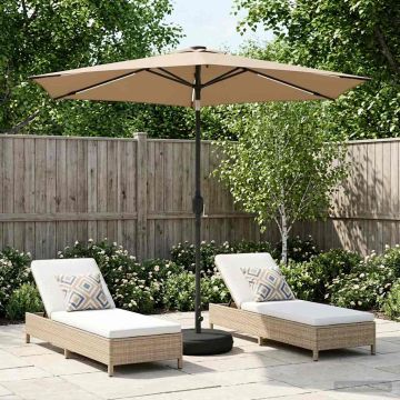 Parasol da giardino con luci LED e base 270 x 270 cm Poliestere