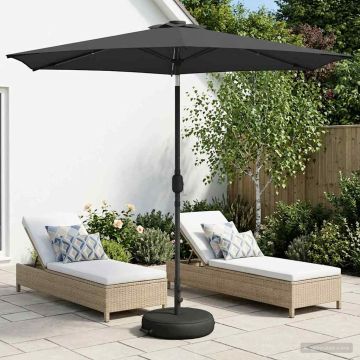 Parasol da giardino con luci LED e base 270 x 270 cm Poliestere