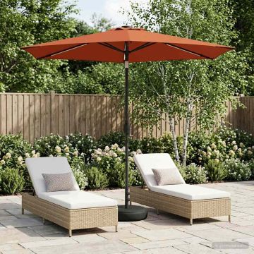 Parasol da giardino con luci LED e base 270 x 270 cm Poliestere